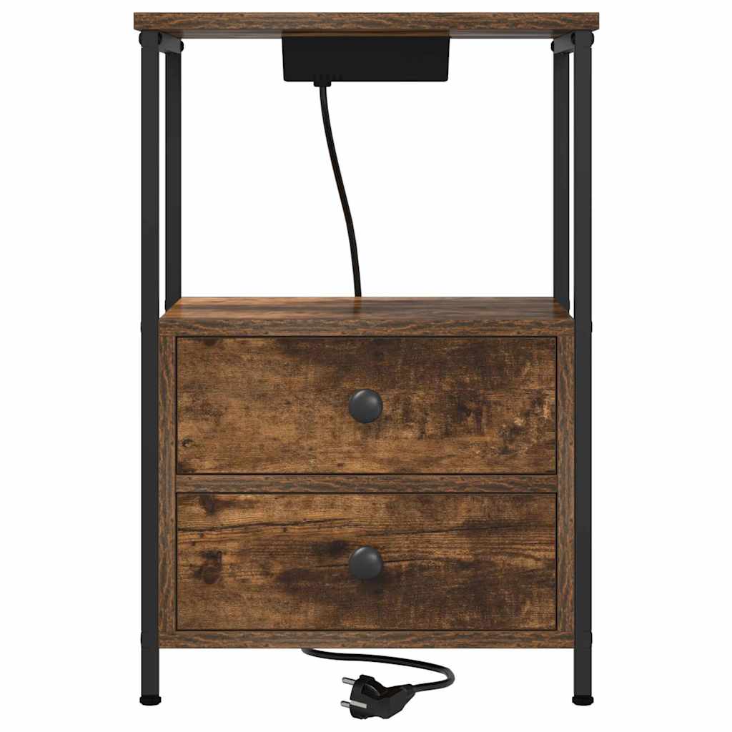 Natskab 2 pcs Røget eg 40 x 31 x 60 cm Konstrueret træ