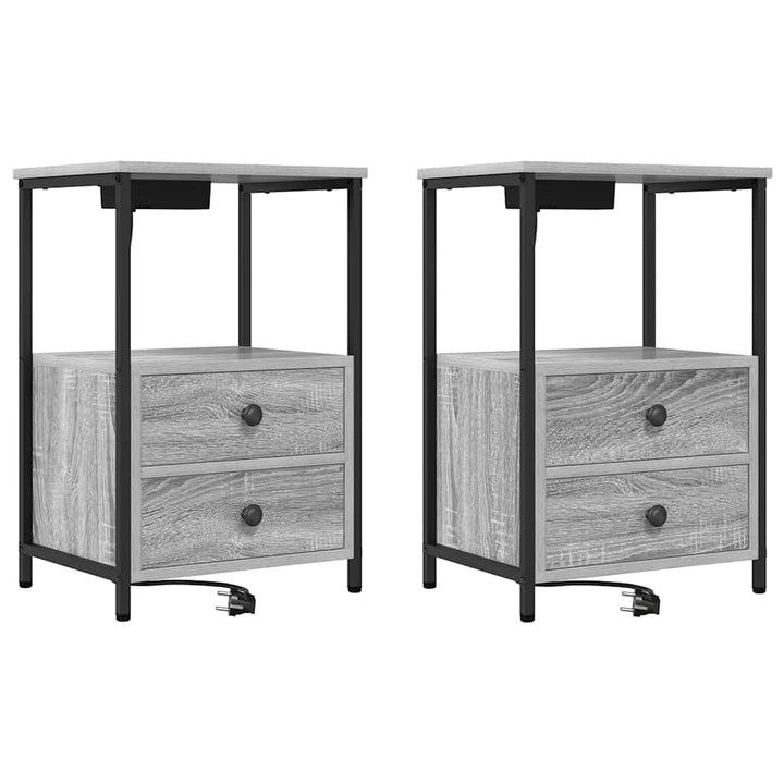 Natskab 2 pcs Grå Sonoma 40 x 31 x 60 cm Konstrueret træ