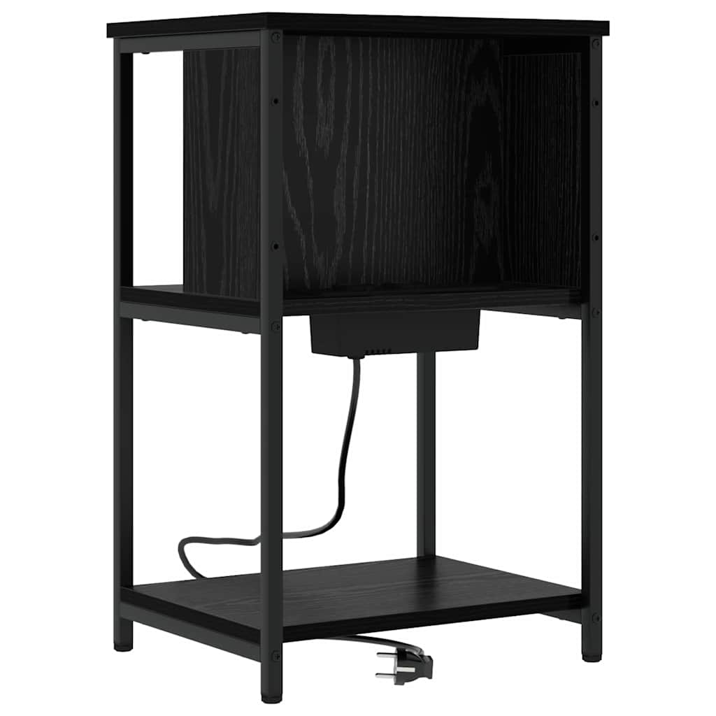 Natskab 2 pcs Sort eg 38 x 31 x 61 cm Konstrueret træ