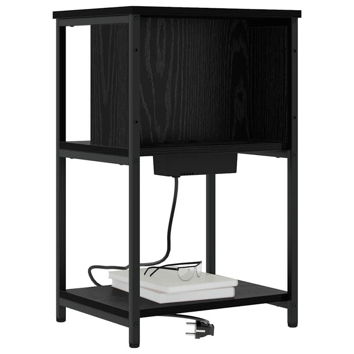 Natskab 2 pcs Sort eg 38 x 31 x 61 cm Konstrueret træ