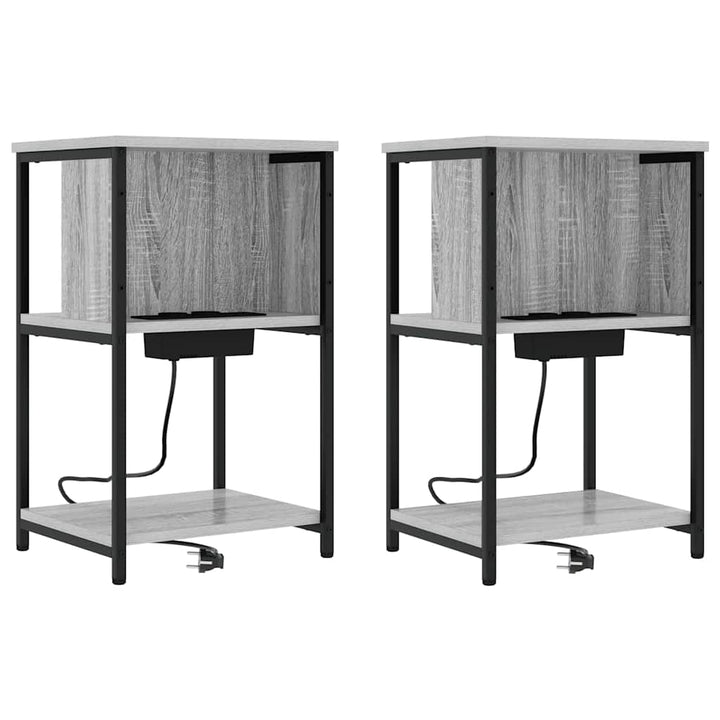 Natskab 2 pcs Grå Sonoma 38 x 31 x 61 cm Konstrueret træ