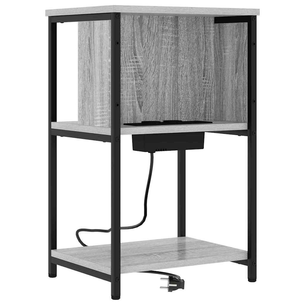 Natskab 2 pcs Grå Sonoma 38 x 31 x 61 cm Konstrueret træ