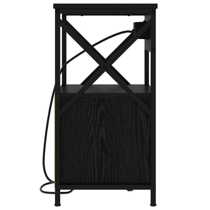 Natskab med skuffe Sort eg 40 x 31 x 60 cm Konstrueret træ