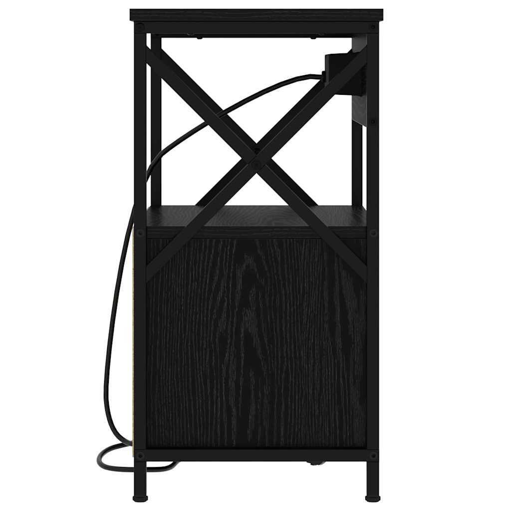 Natskab 2 pcs Sort eg 40 x 31 x 60 cm Konstrueret træ