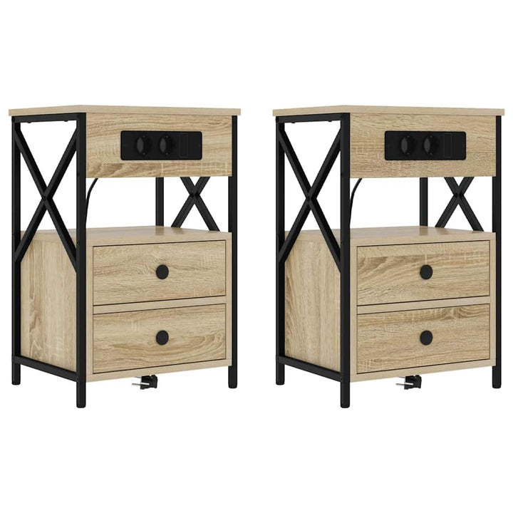 Natskab 2 pcs Sonoma eg 40 x 31 x 60 cm Konstrueret træ