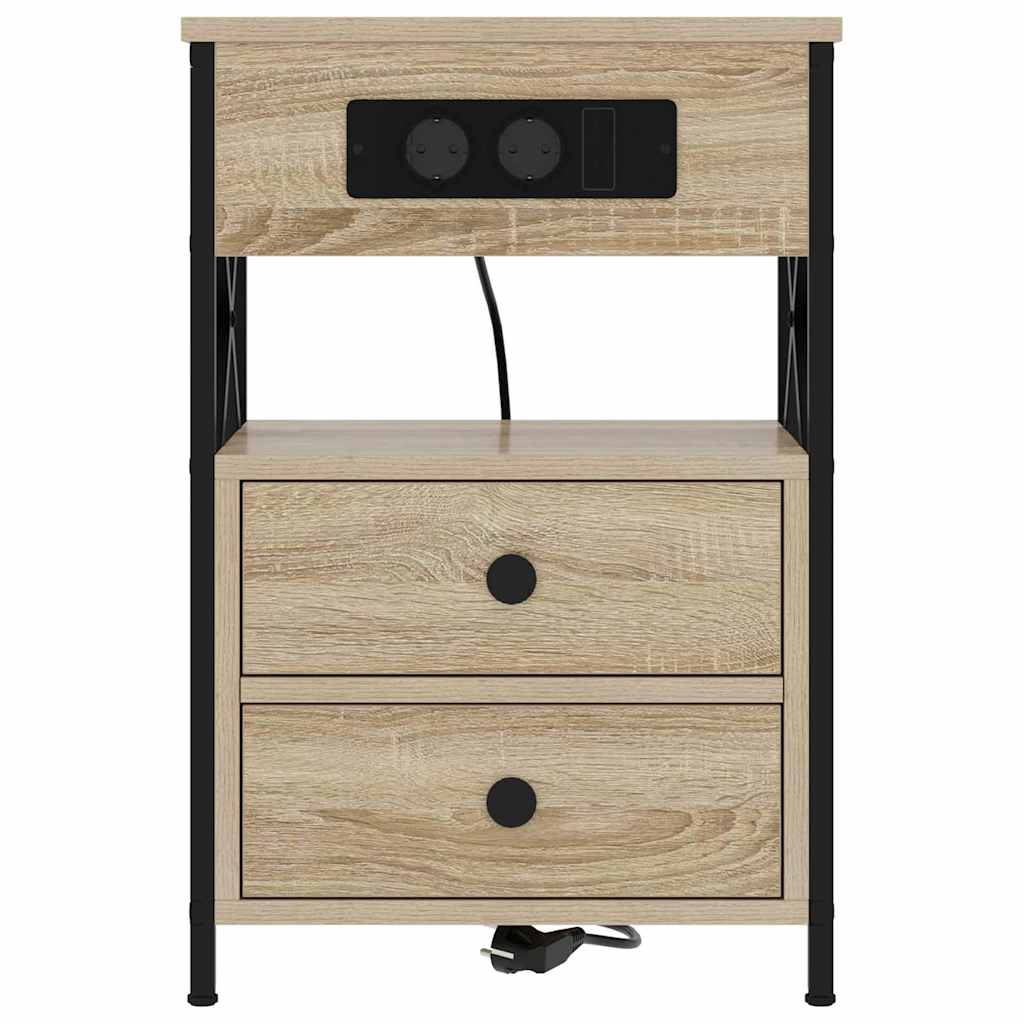 Natskab 2 pcs Sonoma eg 40 x 31 x 60 cm Konstrueret træ