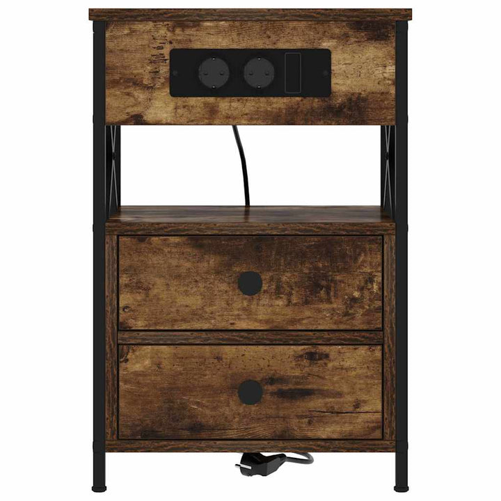 Natskab 2 pcs Røget eg 40 x 31 x 60 cm Konstrueret træ