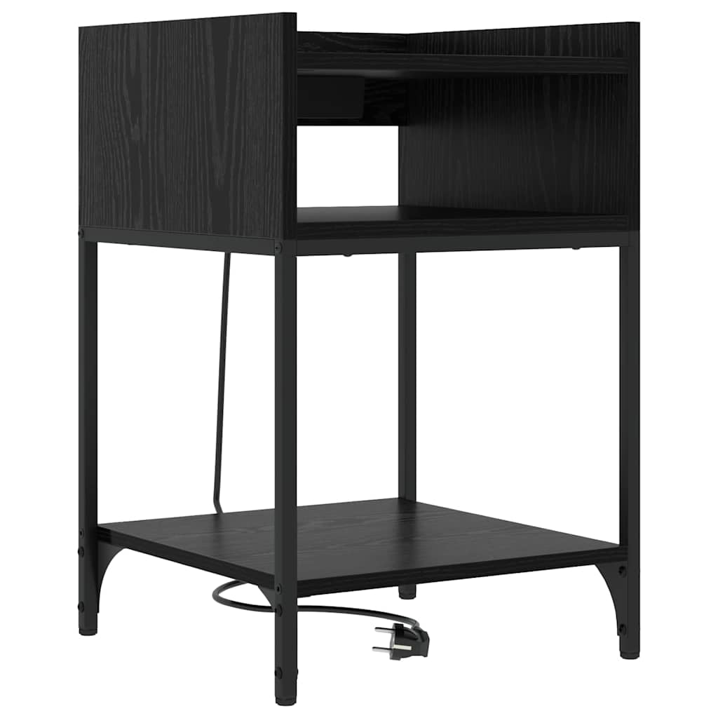 Natskab med hylde 2 pcs Sort eg 40 x 40 x 61 cm Konstrueret træ