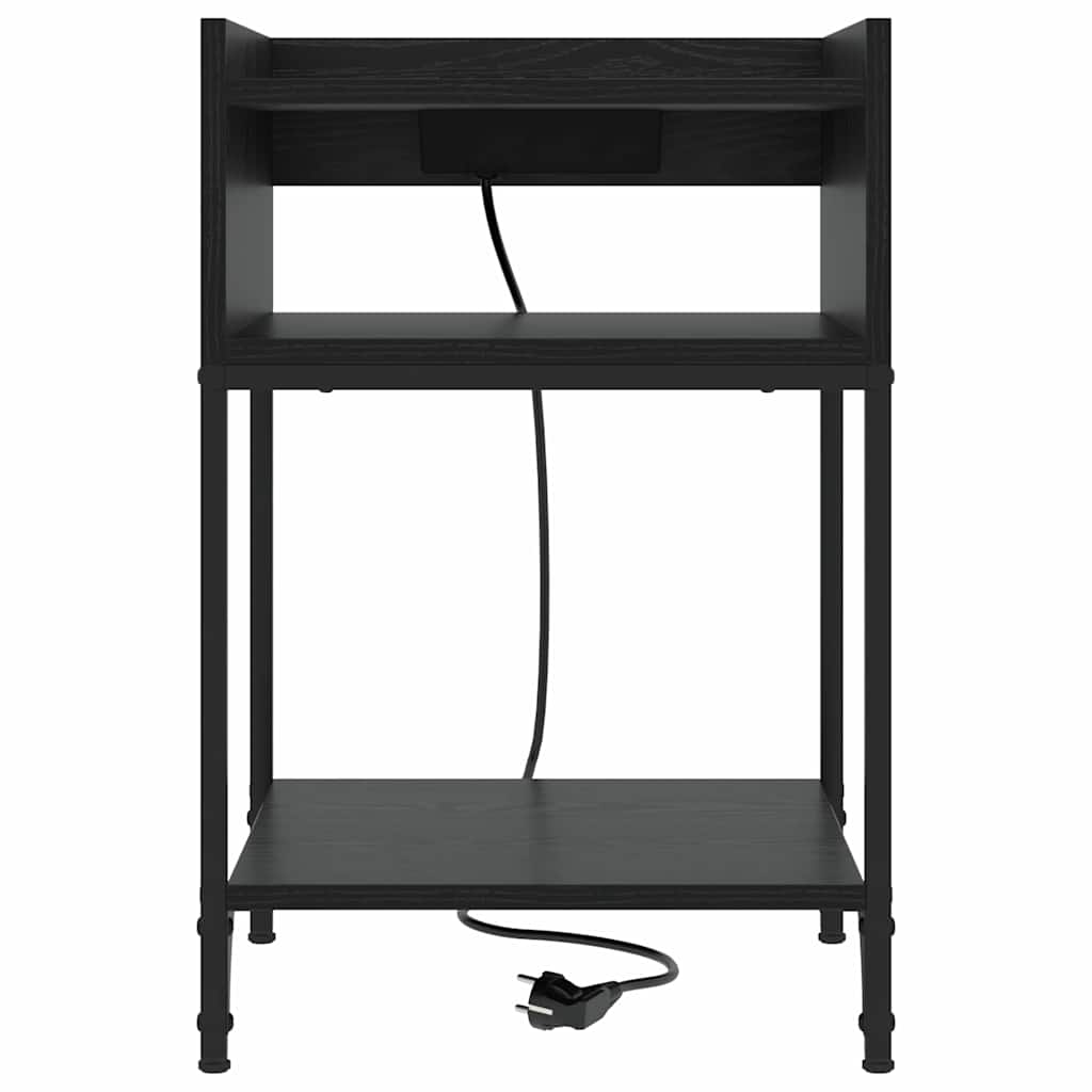 Natskab med hylde 2 pcs Sort eg 40 x 40 x 61 cm Konstrueret træ