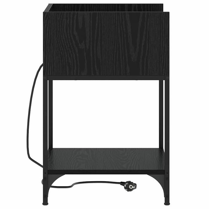 Natskab med hylde 2 pcs Sort eg 40 x 40 x 61 cm Konstrueret træ
