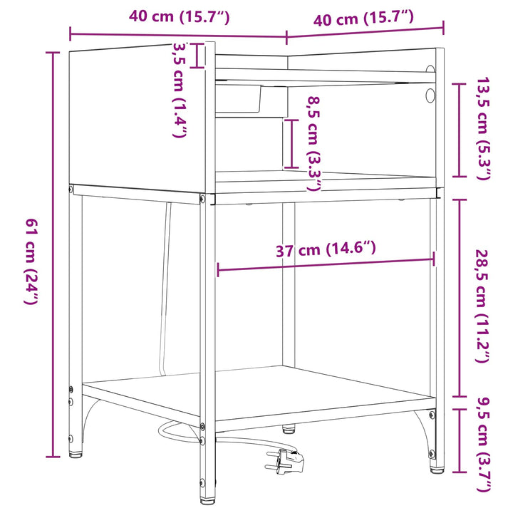 Natskab med hylde Sonoma eg 40 x 40 x 61 cm Konstrueret træ