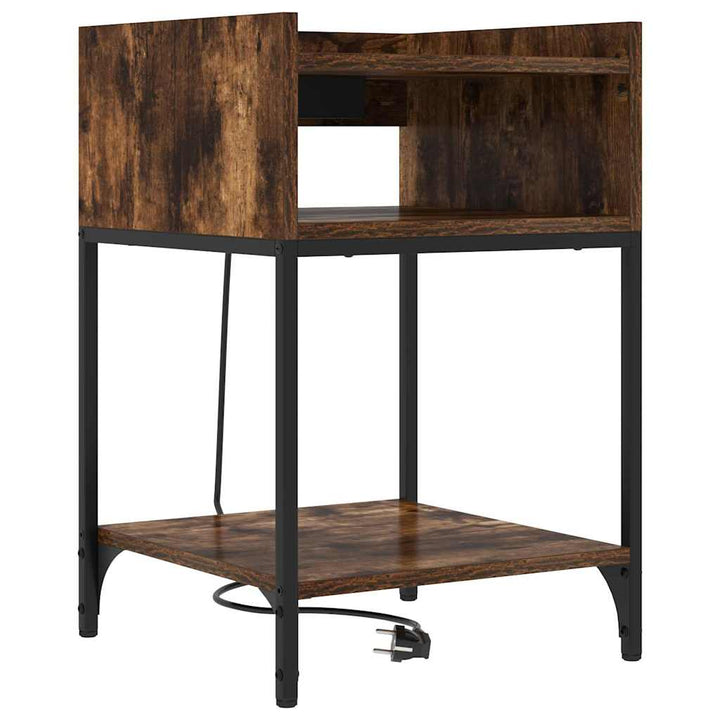 Natskab 2 pcs Røget eg 40 x 40 x 61 cm Konstrueret træ