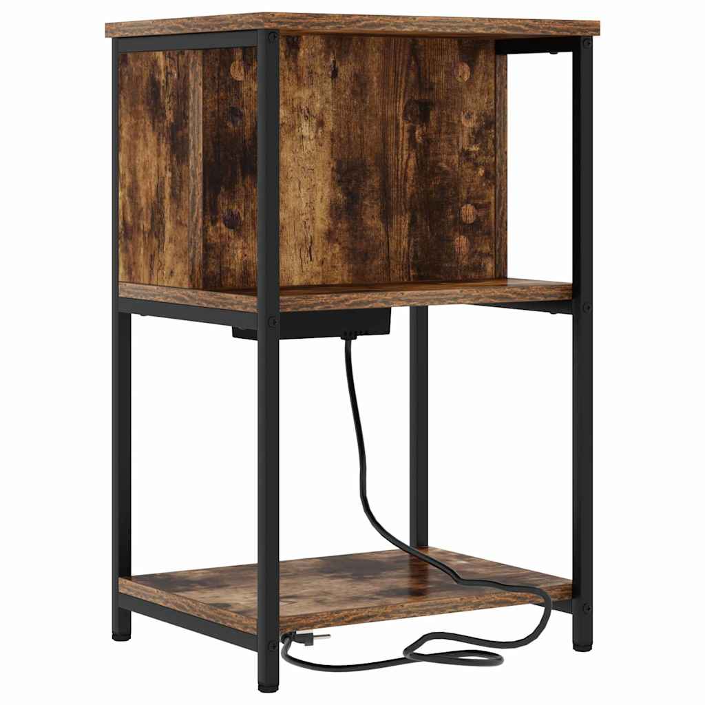 Natskab 2 pcs Røget eg 40 x 40 x 61 cm Konstrueret træ