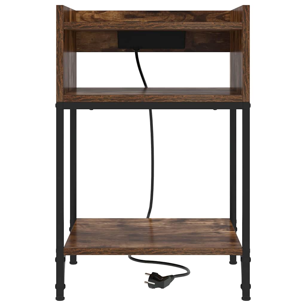 Natskab 2 pcs Røget eg 40 x 40 x 61 cm Konstrueret træ