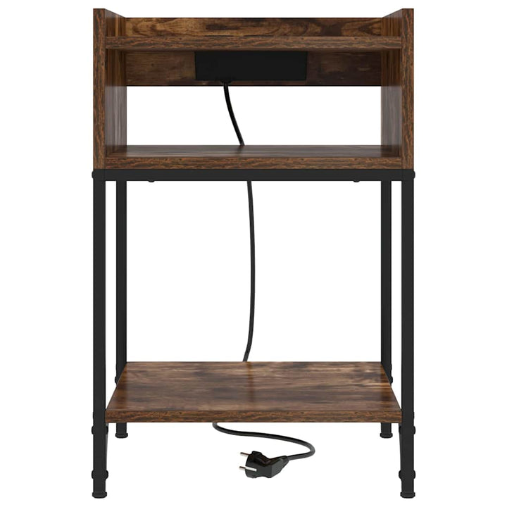Natskab 2 pcs Røget eg 40 x 40 x 61 cm Konstrueret træ