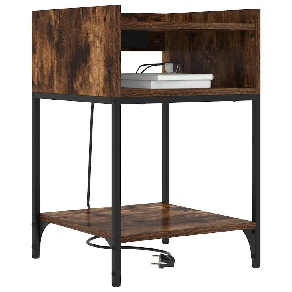 Natskab 2 pcs Røget eg 40 x 40 x 61 cm Konstrueret træ
