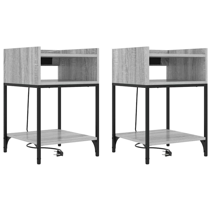 Natskab 2 pcs Grå Sonoma 40 x 40 x 61 cm Konstrueret træ