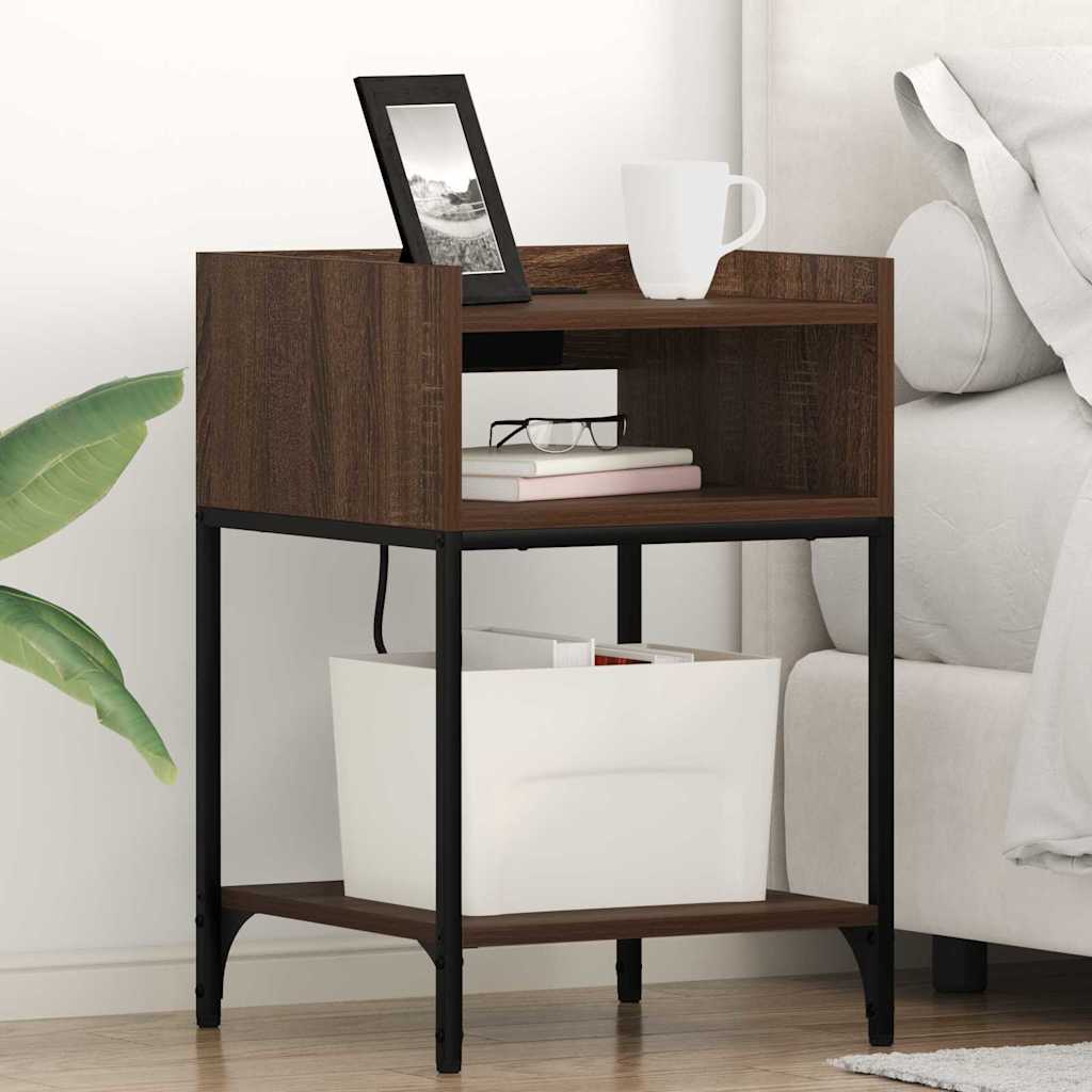 Natskab 2 stk. Brun eg 40 x 40 x 61 cm Konstrueret træ