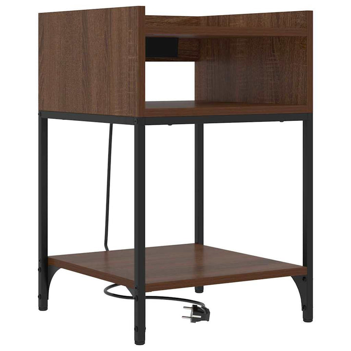 Natskab med hylde 2 pcs Brun eg 40 x 40 x 61 cm Konstrueret træ
