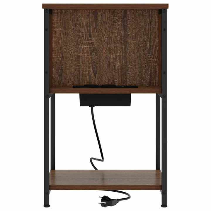 Natskab med hylde 2 pcs Brun eg 40 x 40 x 61 cm Konstrueret træ