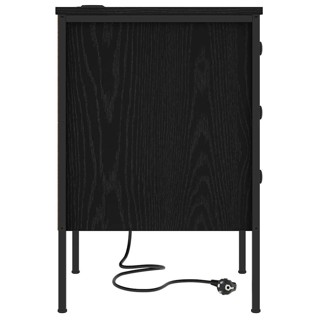 Natskab med skuffe Sort eg 42 x 41 x 61 cm Konstrueret træ