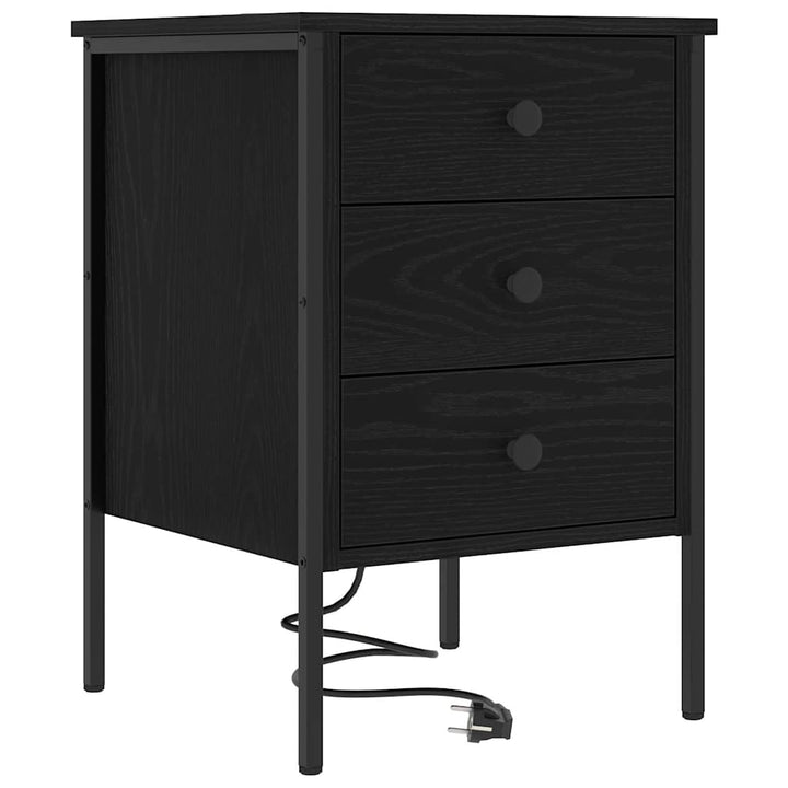 Natskab 2 pcs Sort eg 42 x 41 x 61 cm Konstrueret træ