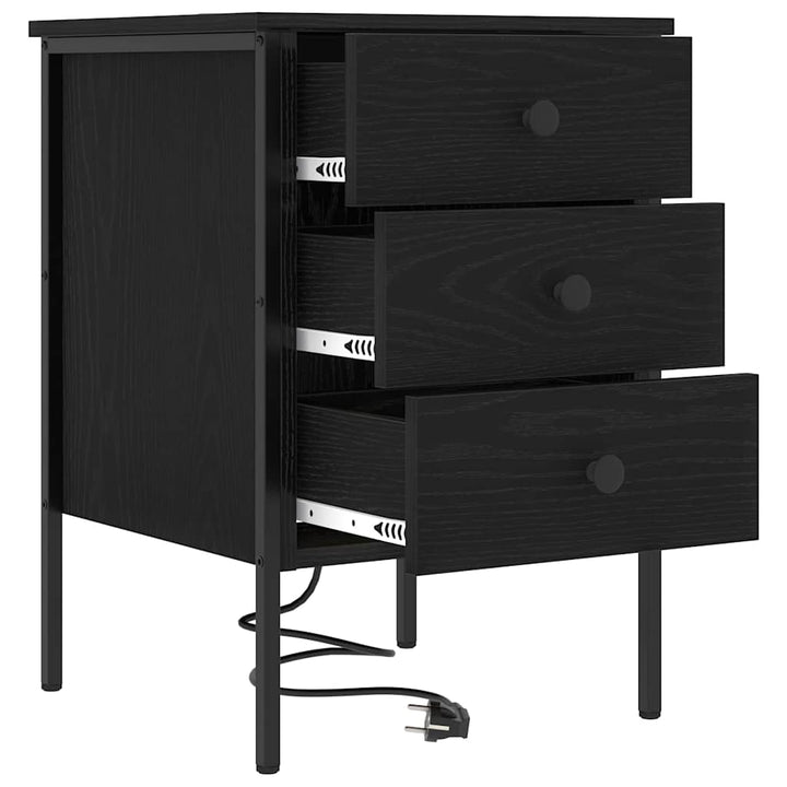 Natskab 2 pcs Sort eg 42 x 41 x 61 cm Konstrueret træ