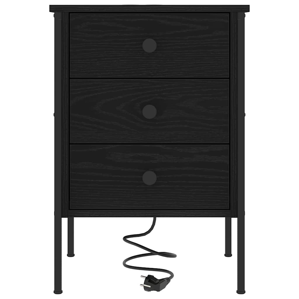 Natskab 2 pcs Sort eg 42 x 41 x 61 cm Konstrueret træ