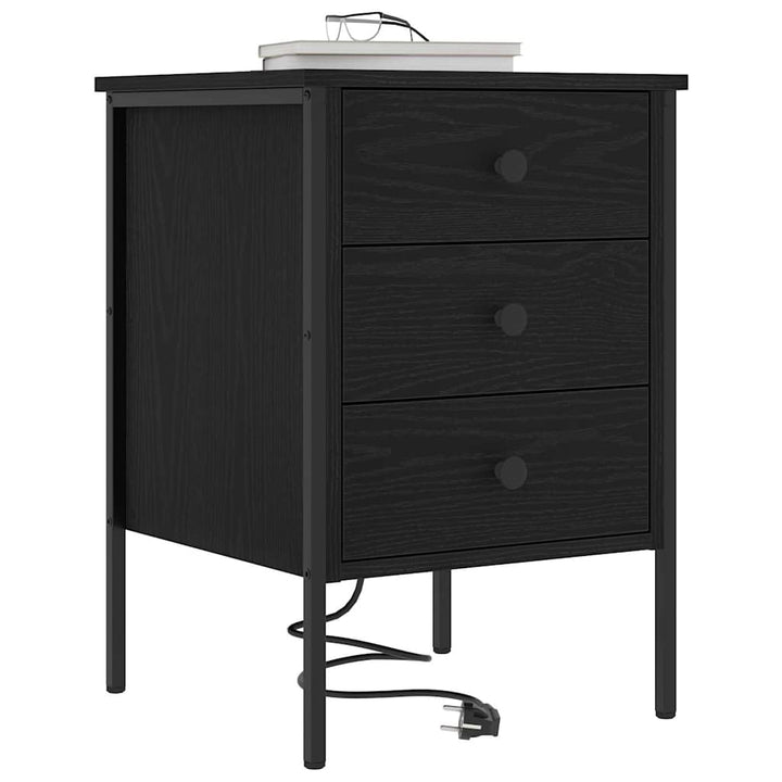 Natskab 2 pcs Sort eg 42 x 41 x 61 cm Konstrueret træ
