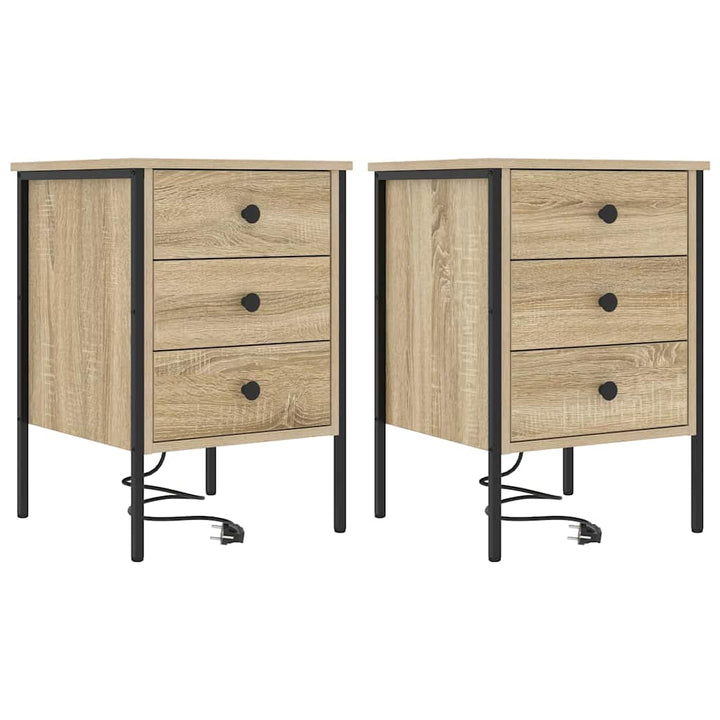 Natskab 2 pcs Sonoma eg 42 x 41 x 61 cm Konstrueret træ
