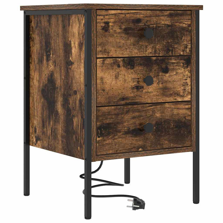 Natskab 2 pcs Røget eg 42 x 41 x 61 cm Konstrueret træ