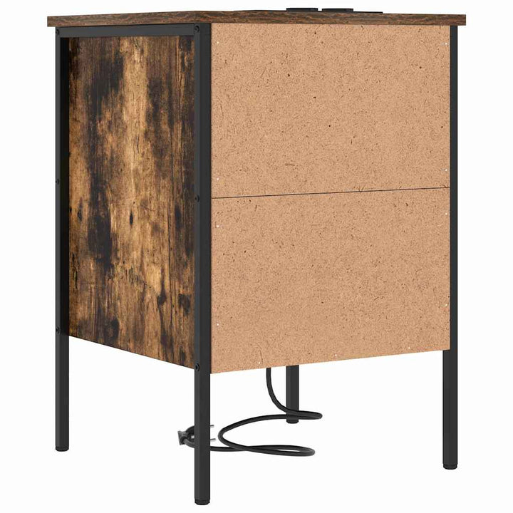 Natskab 2 pcs Røget eg 42 x 41 x 61 cm Konstrueret træ