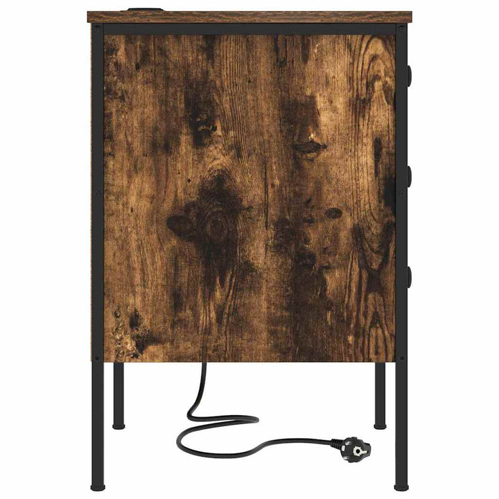 Natskab 2 pcs Røget eg 42 x 41 x 61 cm Konstrueret træ