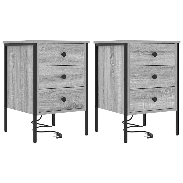 Natskab 2 pcs Grå Sonoma 42 x 41 x 61 cm Konstrueret træ