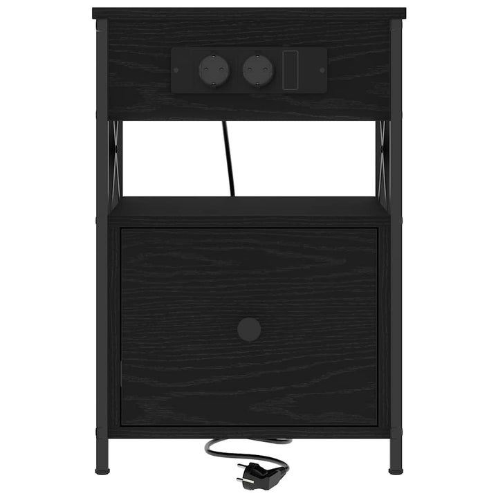 Natskab 2 pcs Sort eg 40 x 31 x 60 cm Konstrueret træ