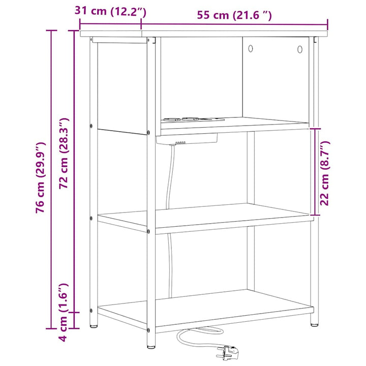 Natskab Sonoma eg 55 x 31 x 76 cm Konstrueret træ