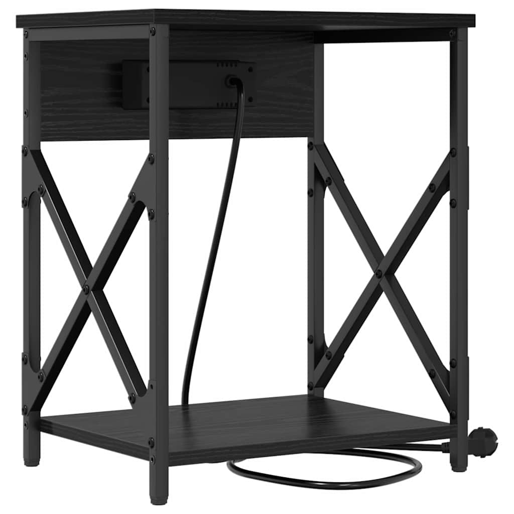 Natskab 2 pcs Sort eg 41 x 31 x 51 cm Konstrueret træ