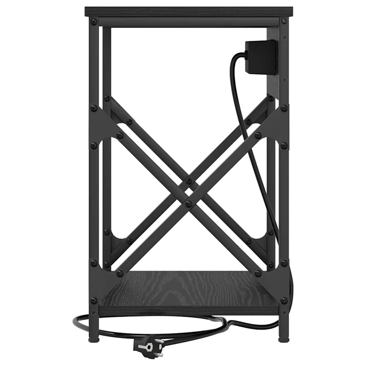 Natskab 2 pcs Sort eg 41 x 31 x 51 cm Konstrueret træ