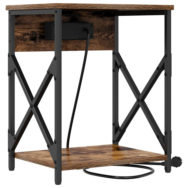 Natskab 2 pcs Røget eg 41 x 31 x 51 cm Konstrueret træ
