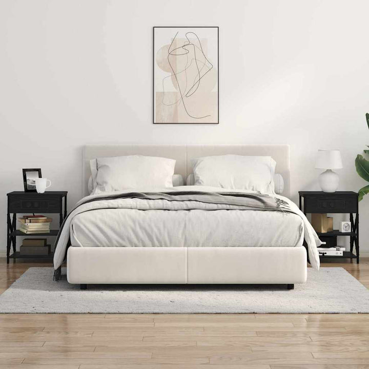 Natskab med hylde 2 pcs Sort eg 41 x 31 x 51 cm Konstrueret træ