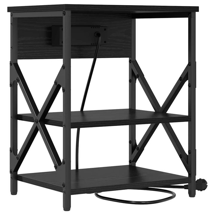 Natskab med hylde 2 pcs Sort eg 41 x 31 x 51 cm Konstrueret træ