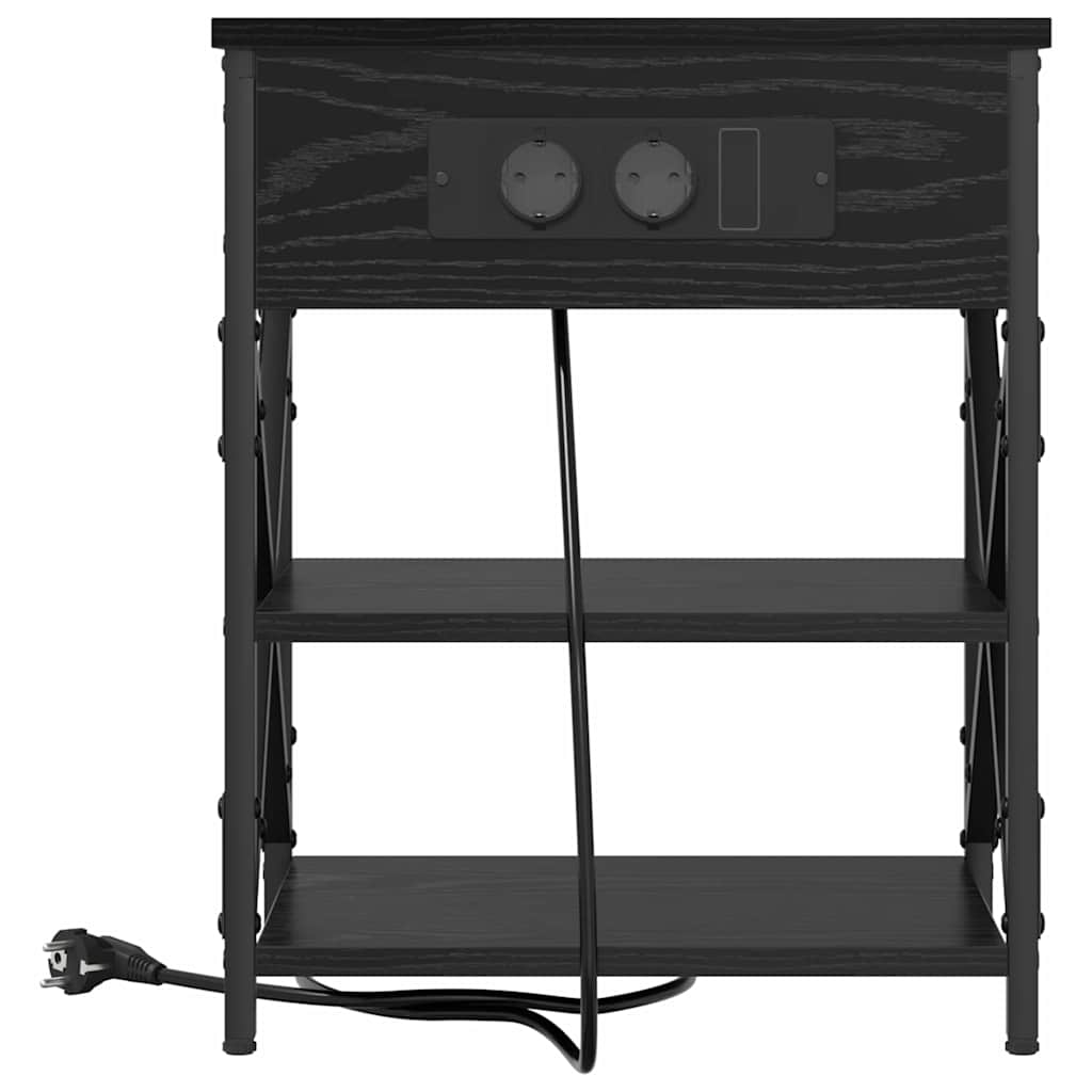 Natskab med hylde 2 pcs Sort eg 41 x 31 x 51 cm Konstrueret træ