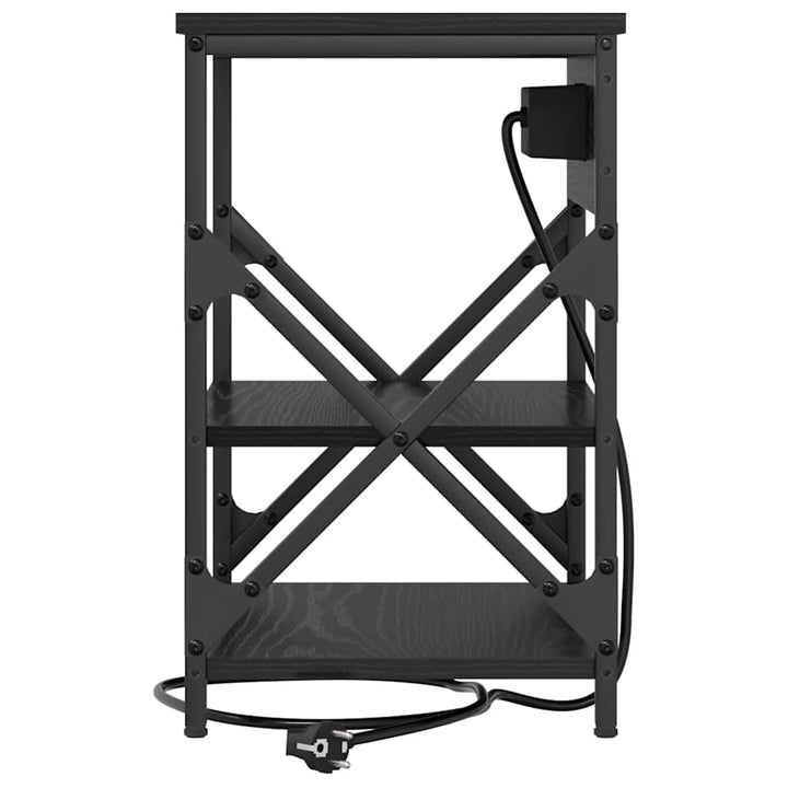 Natskab med hylde 2 pcs Sort eg 41 x 31 x 51 cm Konstrueret træ