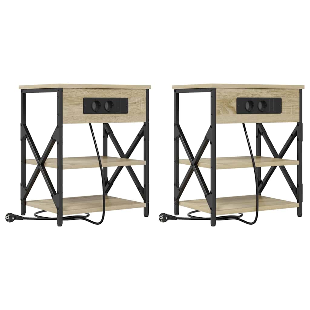 Natskab 2 pcs Sonoma eg 41 x 31 x 51 cm Konstrueret træ