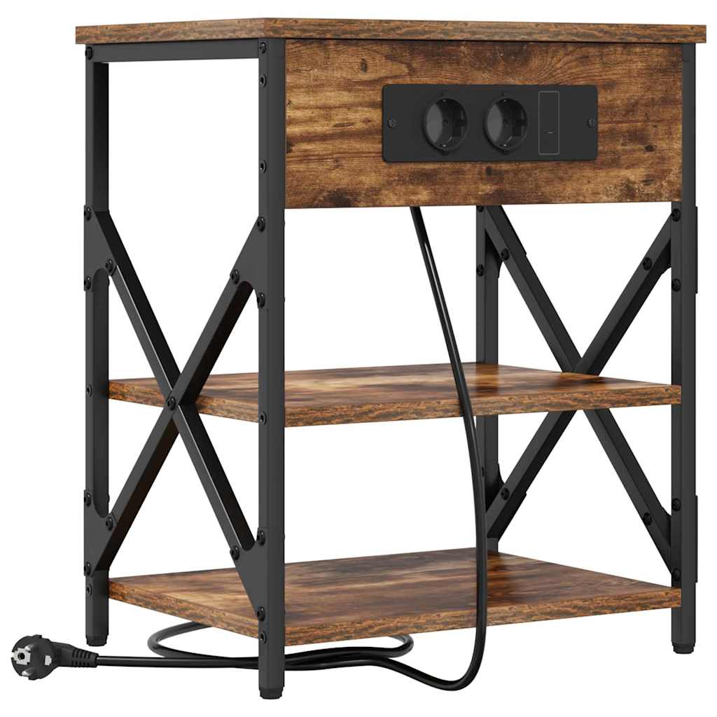 Natskab 2 pcs Røget eg 41 x 31 x 51 cm Konstrueret træ