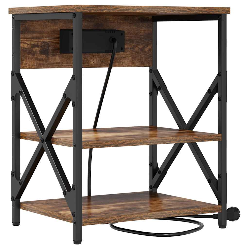 Natskab 2 pcs Røget eg 41 x 31 x 51 cm Konstrueret træ
