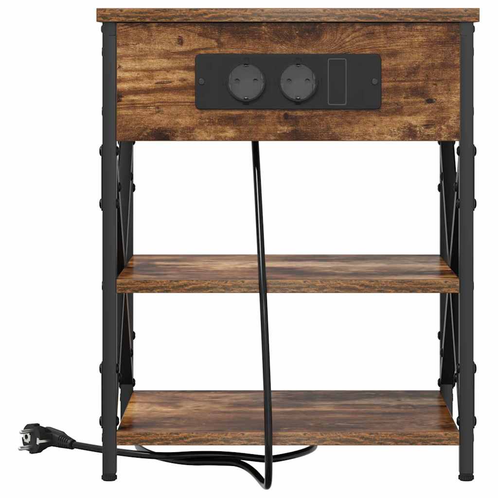 Natskab 2 pcs Røget eg 41 x 31 x 51 cm Konstrueret træ