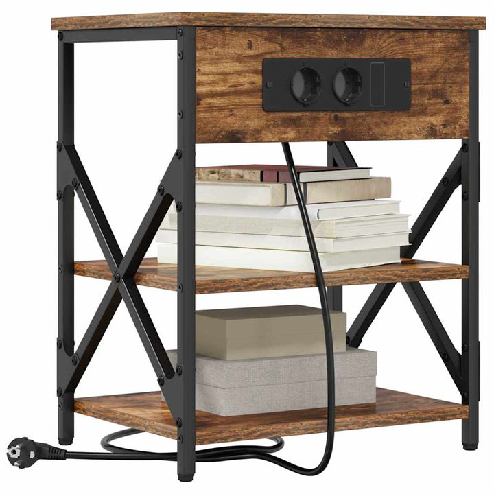 Natskab 2 pcs Røget eg 41 x 31 x 51 cm Konstrueret træ