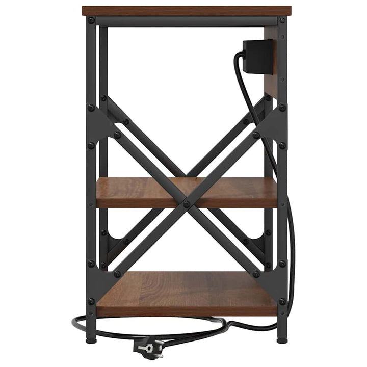 Natskab med hylde 2 pcs Brun eg 41 x 31 x 51 cm Konstrueret træ