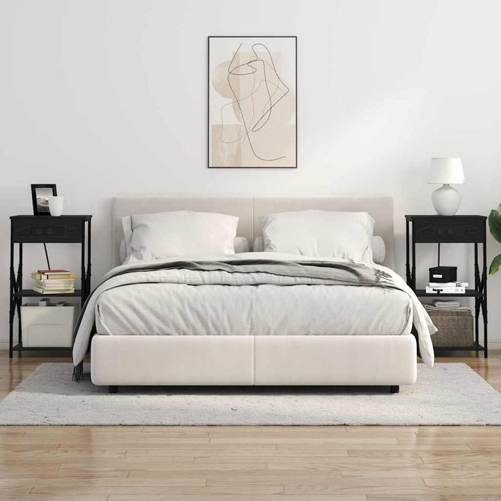 Natskab 2 stk. Sort eg 41 x 31 x 76 cm Konstrueret træ